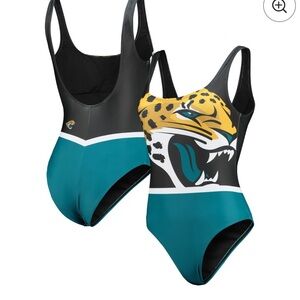 Jacksonville Jaguar Women's Teal and Black One-Piece Swimsuit